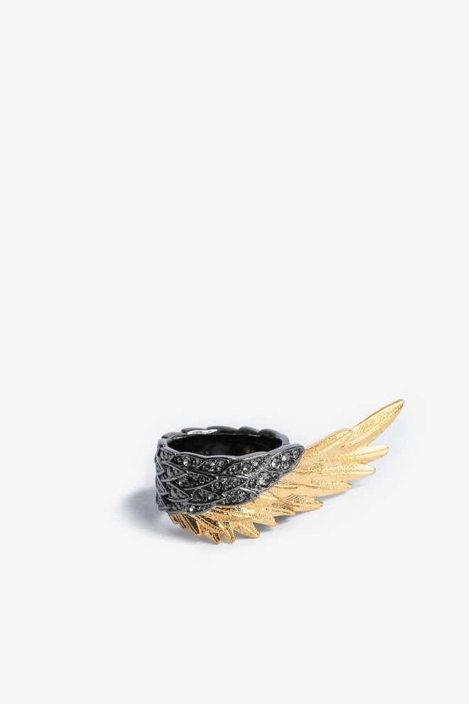Femme Zadig & Voltaire Bijoux | Bague Rock Feather Spread Your Wings Old Gold
